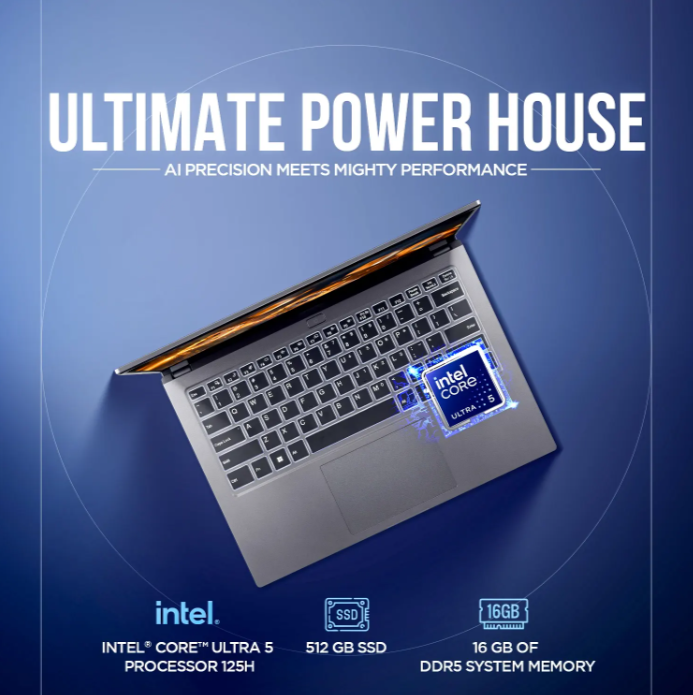 Acer Aspire GO 14 AG14-71M | Intel Core Ultra 5 125H | 16GB RAM | 512GB SSD | 14" WUXGA IPS Display