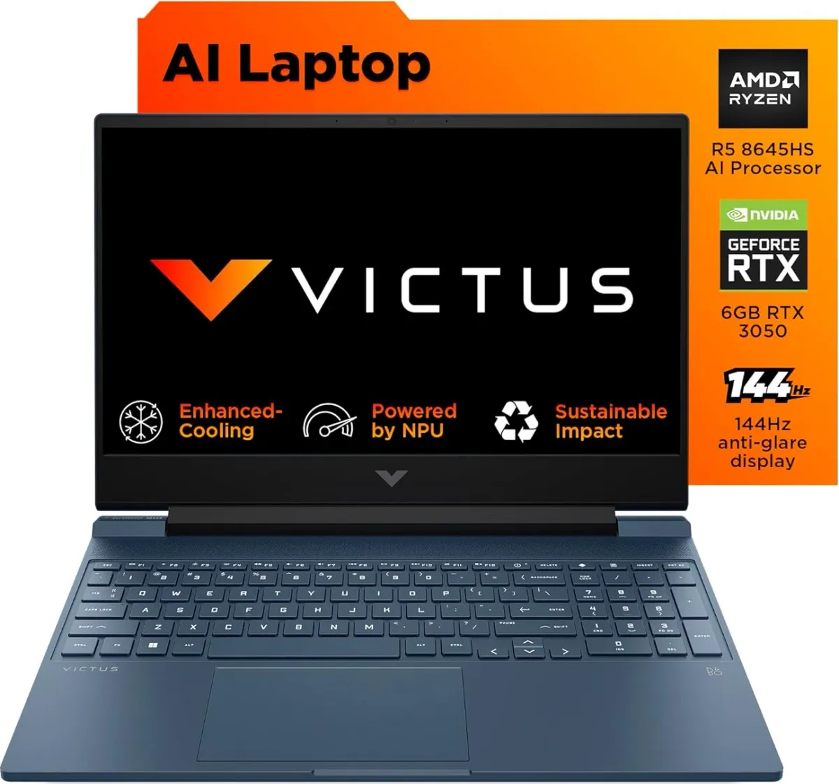 HP Victus 15-fb3009AX | AMD Ryzen 5 8645HS | 16GB RAM | 512GB SSD | RTX 3050 6GB | 15.6" FHD 144Hz Display