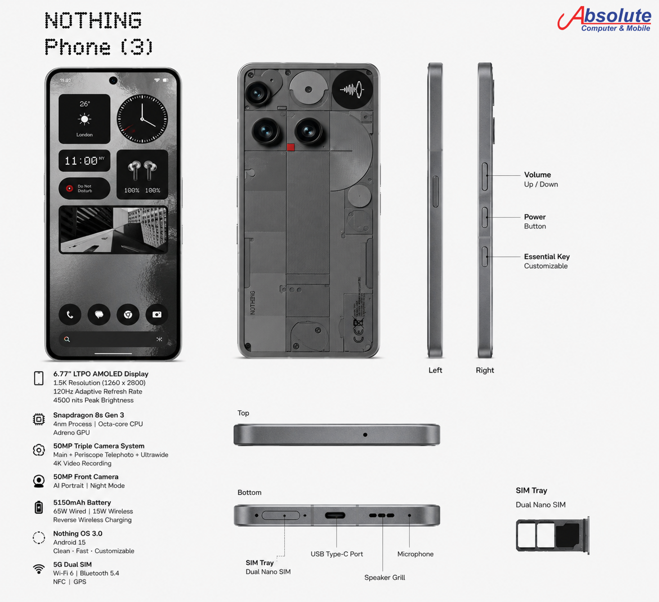 Nothing Phone (3) | (12GB RAM + 256GB Storage)