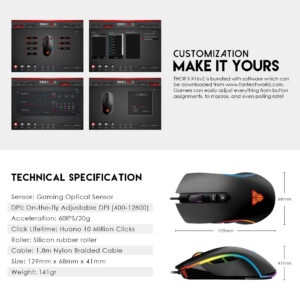 Fantech Thor II X16 V2 – Wired RGB Gaming Mouse (12,800 DPI)