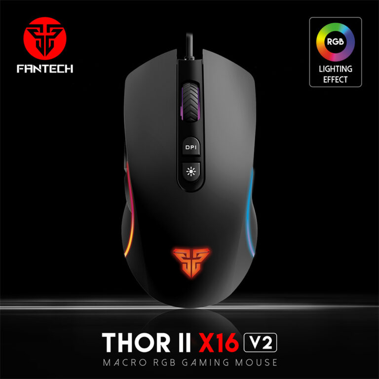 Fantech Thor II X16 V2 – Wired RGB Gaming Mouse (12,800 DPI)