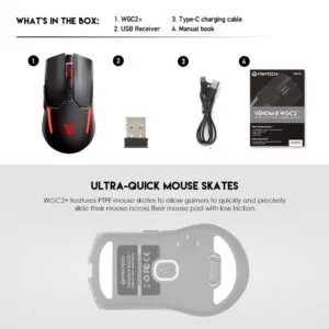 Fantech Venom II WGC2 – Wireless RGB Gaming Mouse (VIBE Edition, 4000 DPI)