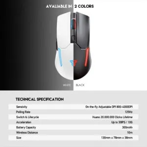 Fantech Venom II WGC2 – Wireless RGB Gaming Mouse (VIBE Edition, 4000 DPI)
