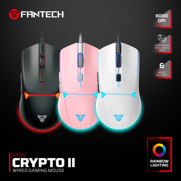 Fantech Crypto II VX7V2 – Wired RGB Gaming Mouse (8000 DPI)