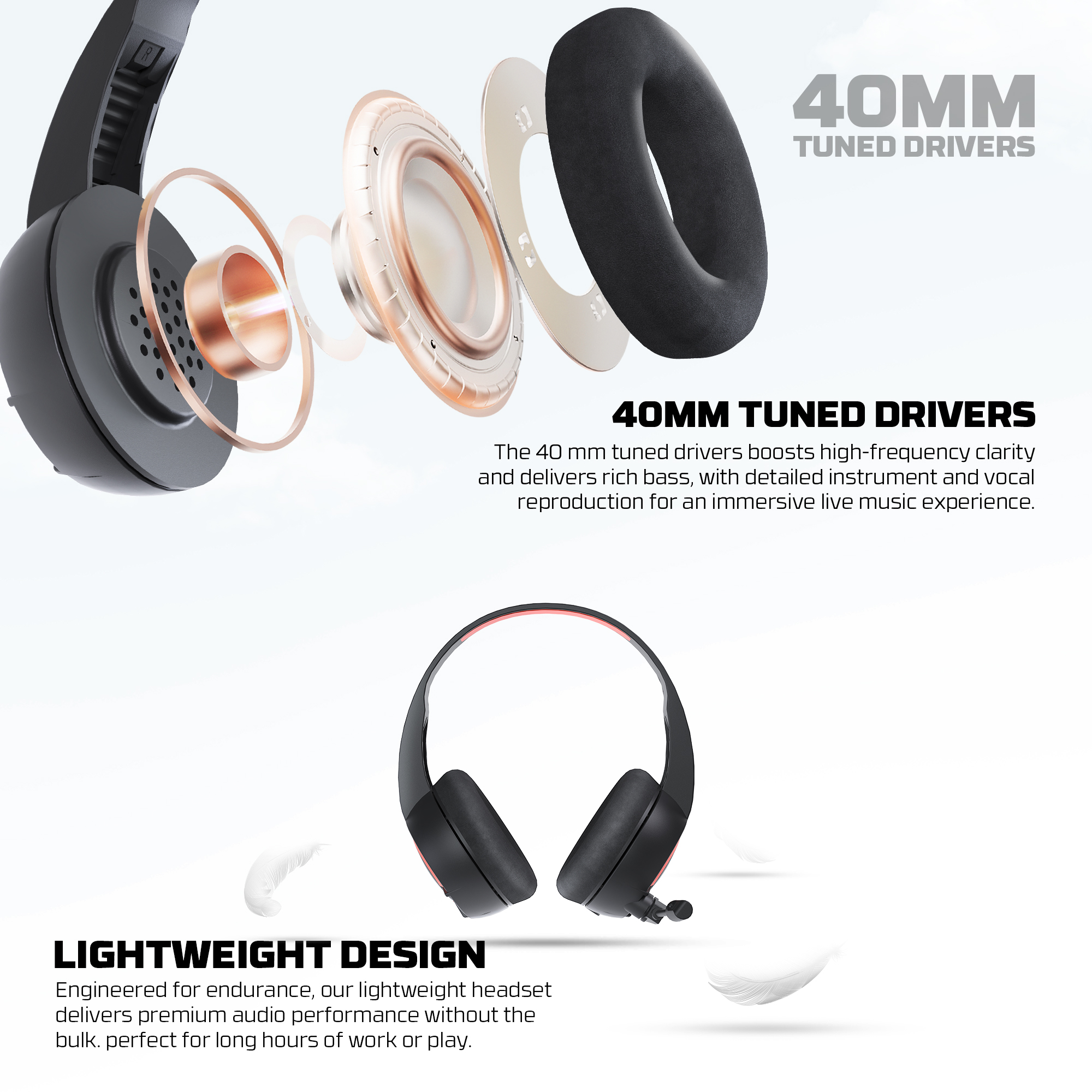 Fantech Tone II HQ56 – Lightweight Wired Gaming Headset (3.5mm TRRS)
