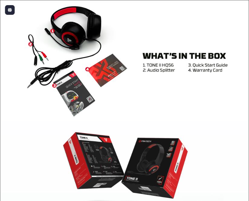 Fantech Tone II HQ56 – Lightweight Wired Gaming Headset (3.5mm TRRS)