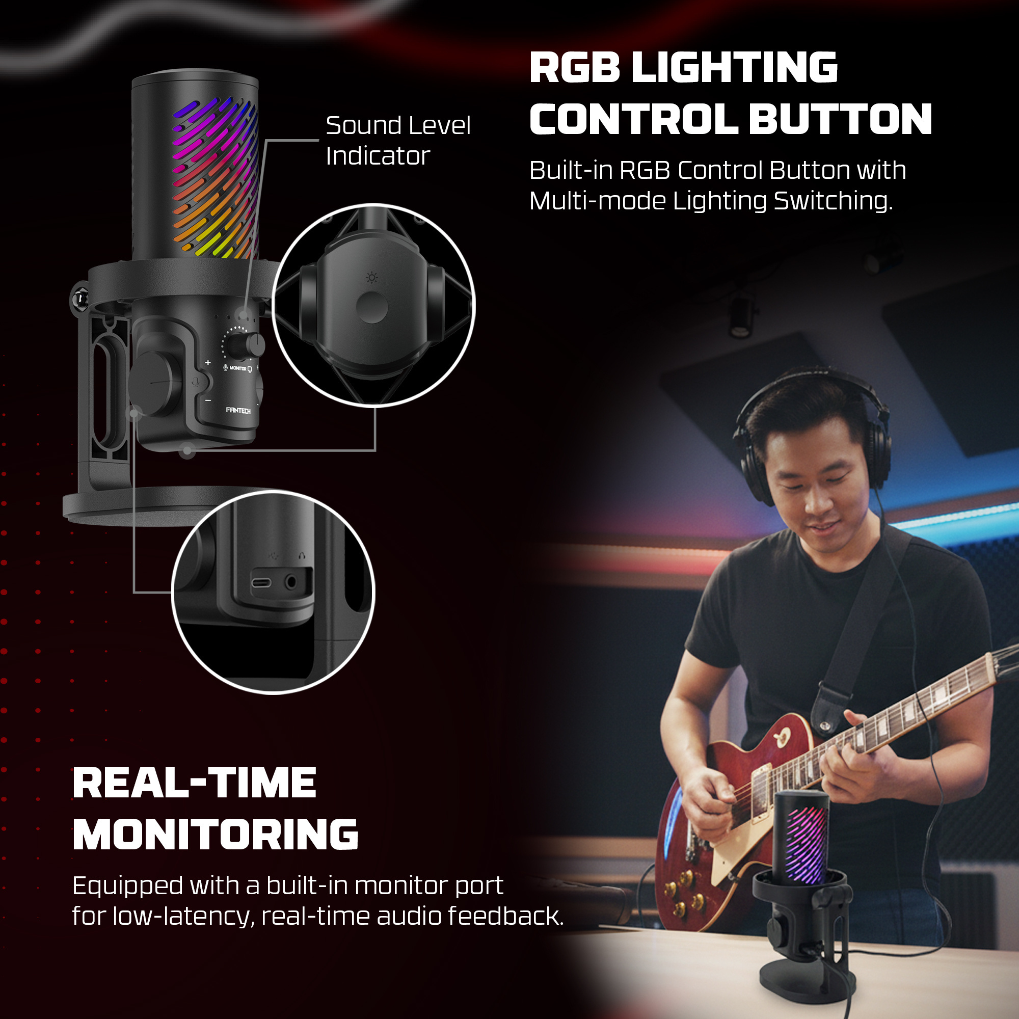 Fantech Leviosa Aura MCX04 – USB-C RGB Condenser Microphone