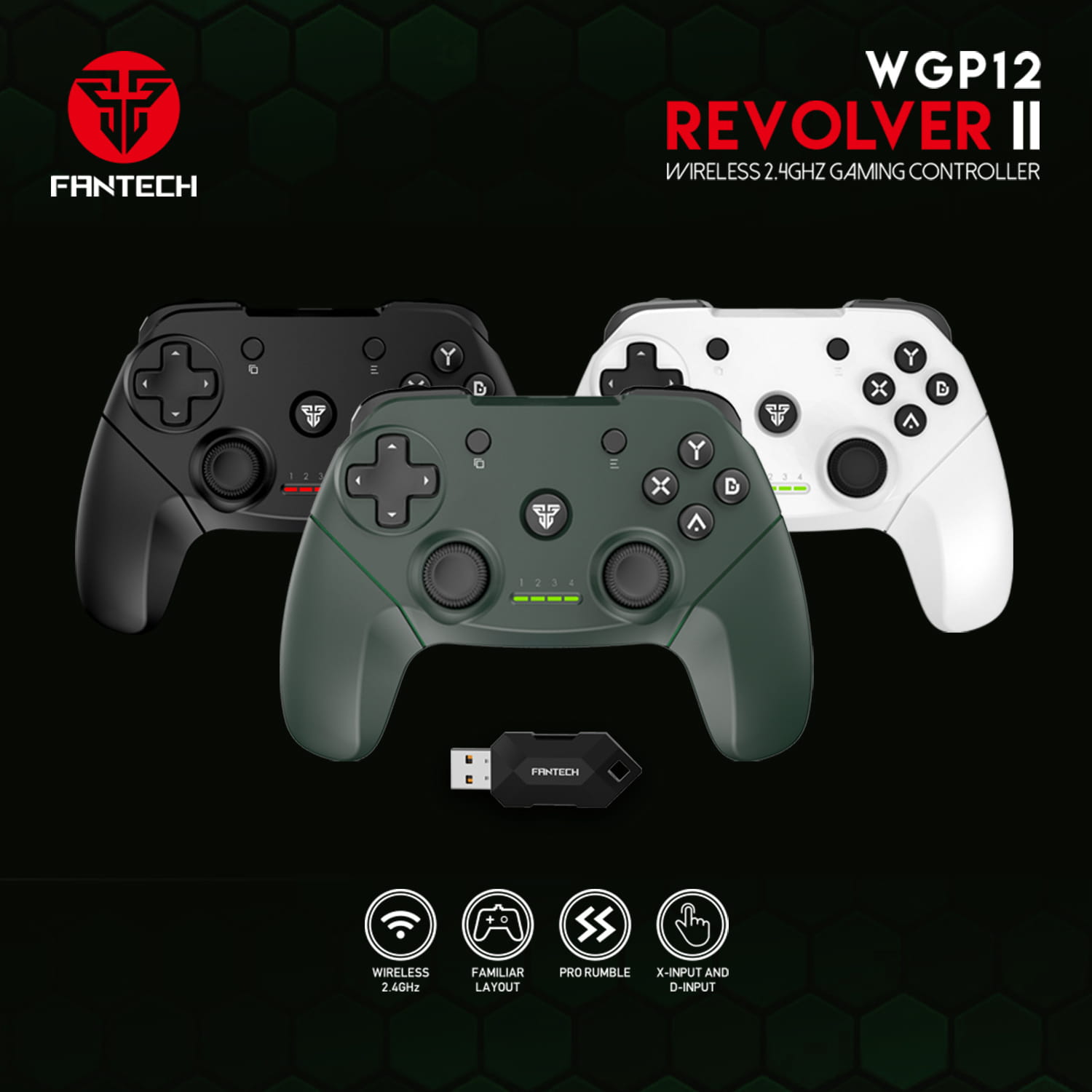 Fantech Revolver II WGP12 – Wireless 2.4GHz Gaming Controller (PC/PS3)