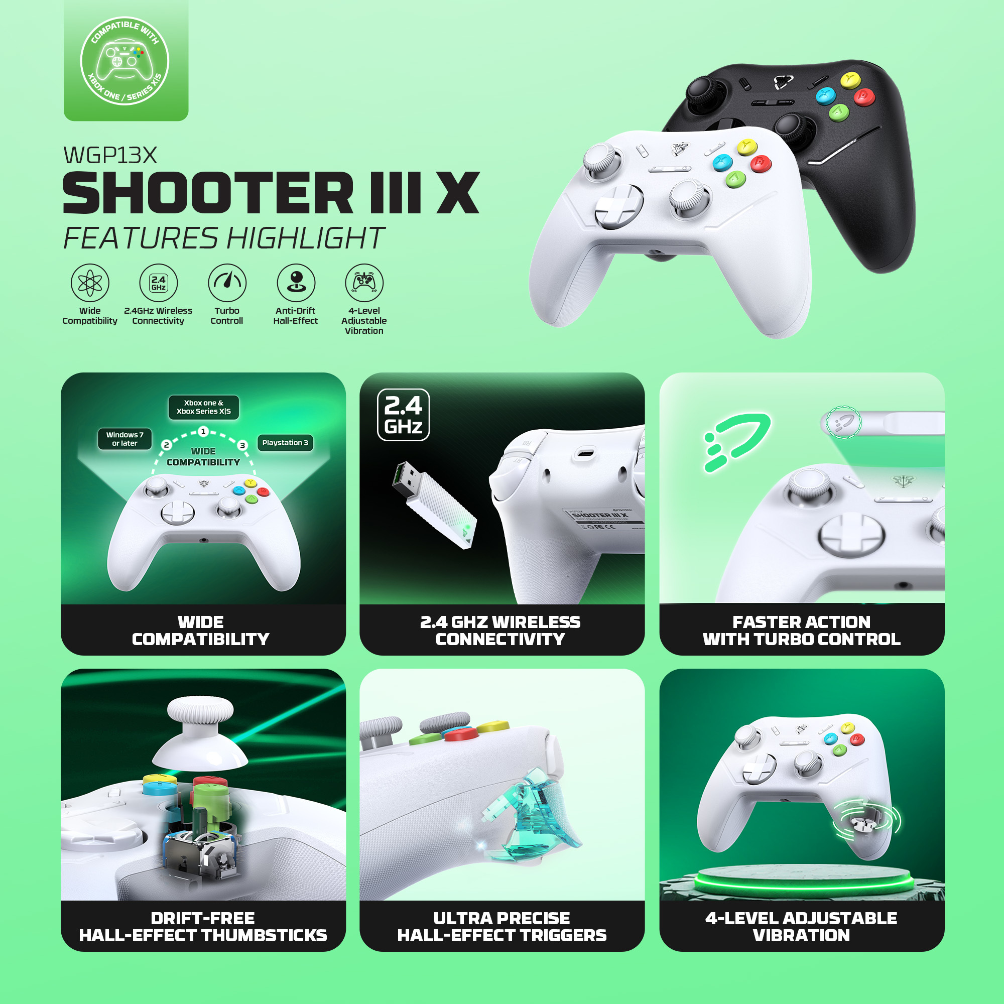 Fantech Shooter III X WGP13X – 2.4GHz Wireless Gaming Controller