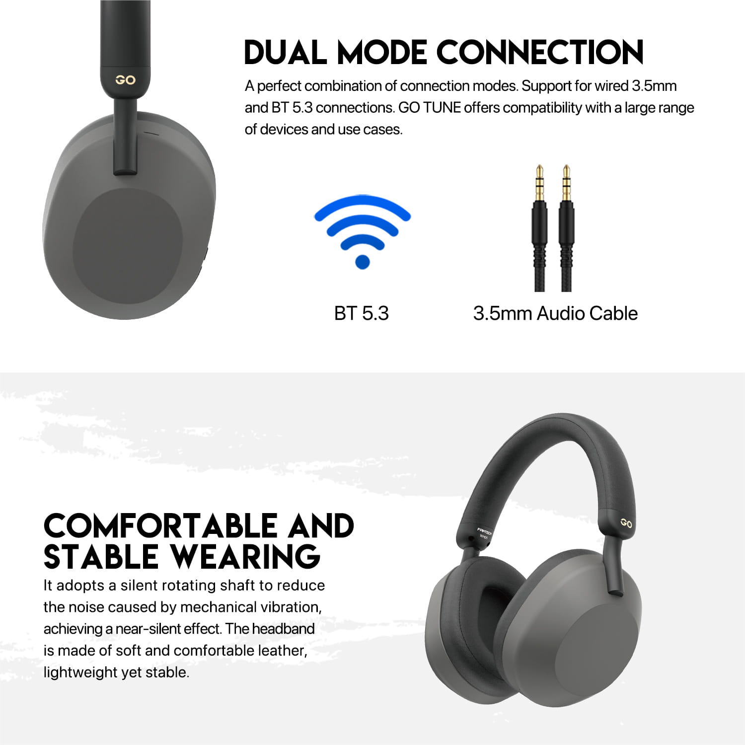 Fantech Go Tune WH06 – Wireless Headphone (BT 5.3, 20hr Battery)