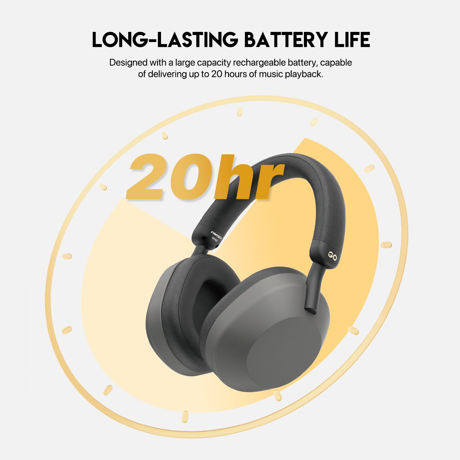 Fantech Go Tune WH06 – Wireless Headphone (BT 5.3, 20hr Battery)