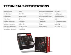 Fantech Cruze 7.1 HG31 – RGB Gaming Headset (53mm, USB, 7.1 Surround)