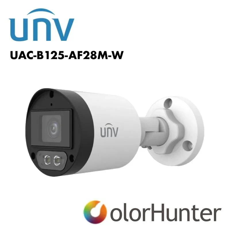 Uniview UAC-B125-AF28M-W – 5MP ColorHunter HD Fixed Bullet Analog CCTV Camera with Built-in Mic (40M White Light)
