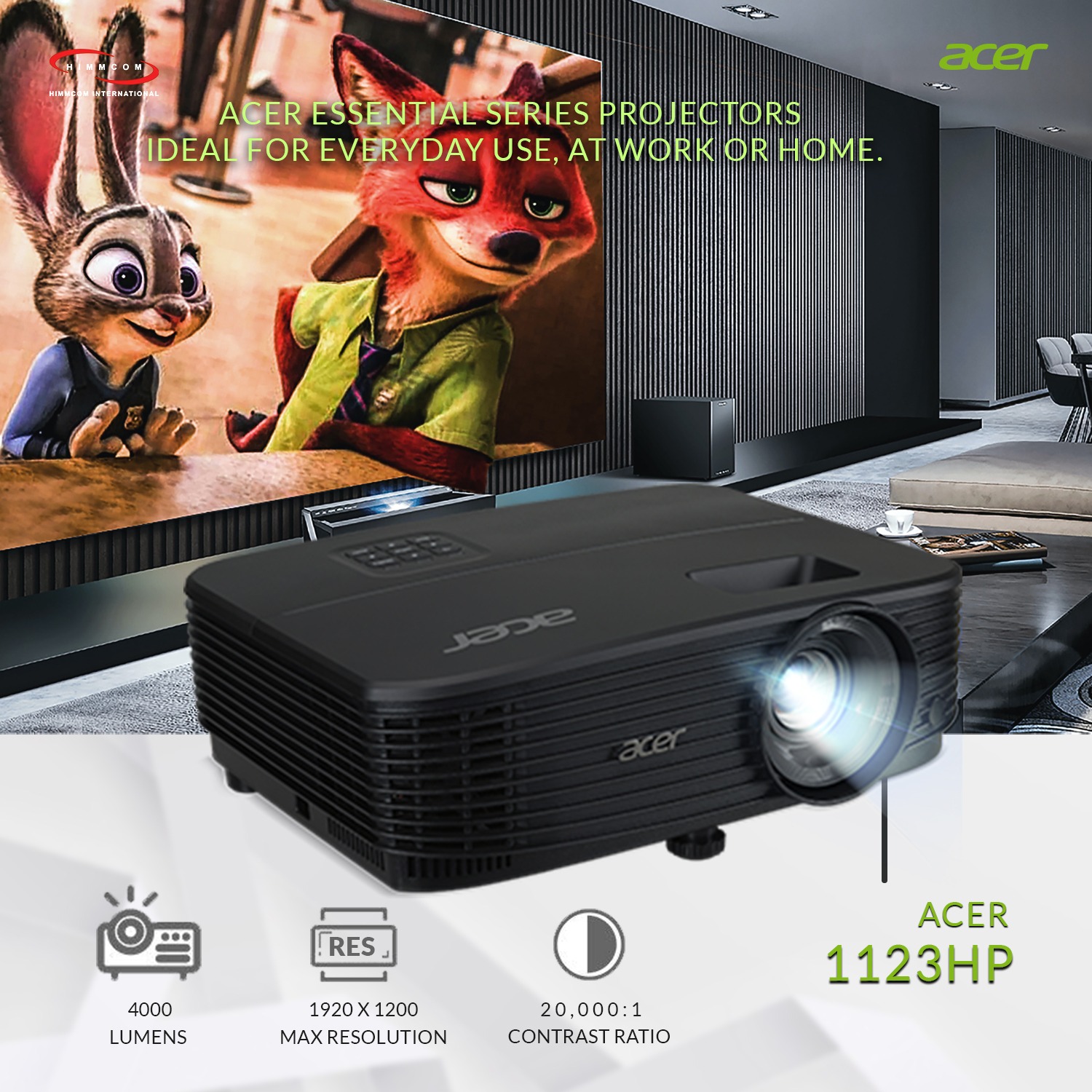 Acer X1123HP 4000 Lumens DLP Projector