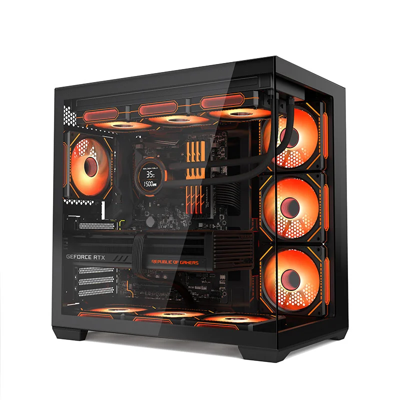 Golden Field GQ360 ATX Gaming Casing (Dual Tempered Glass, up to 10 Fans)
