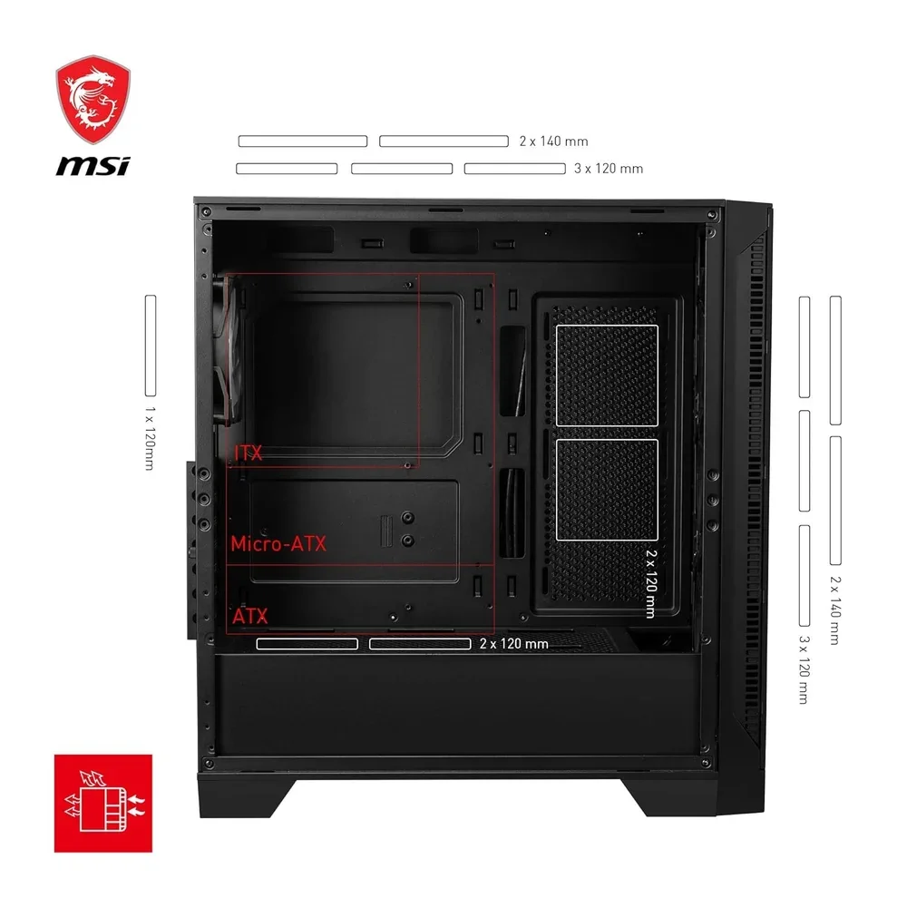 MSI MAG Forge 320R ATX Gaming Casing (4 ARGB Fans, up to 11 Fans)