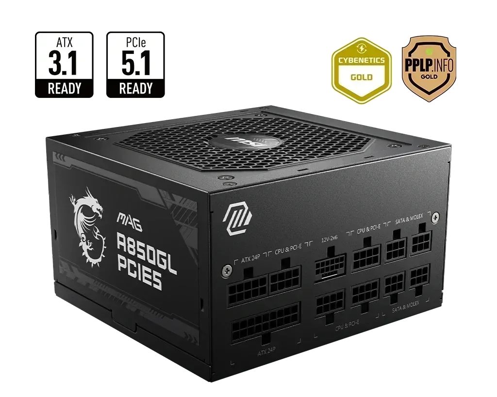 MSI MAG A850GL PCIE5 850W 80+ Gold Full Modular PSU