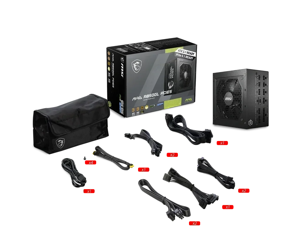MSI MAG A850GL PCIE5 850W 80+ Gold Full Modular PSU