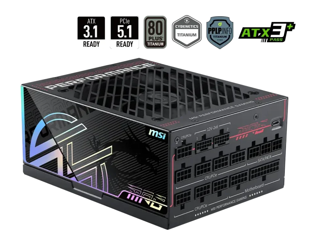MSI MPG Ai1600TS PCIE5 1600W 80+ Titanium Full Modular PSU