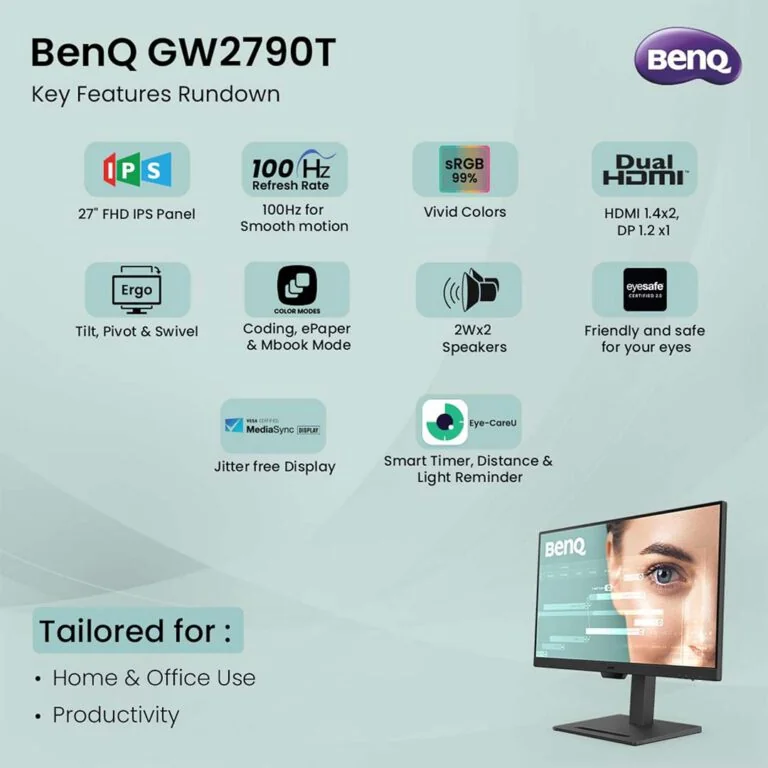 BenQ GW2790T 27" FHD 100Hz Height-Adjustable Monitor
