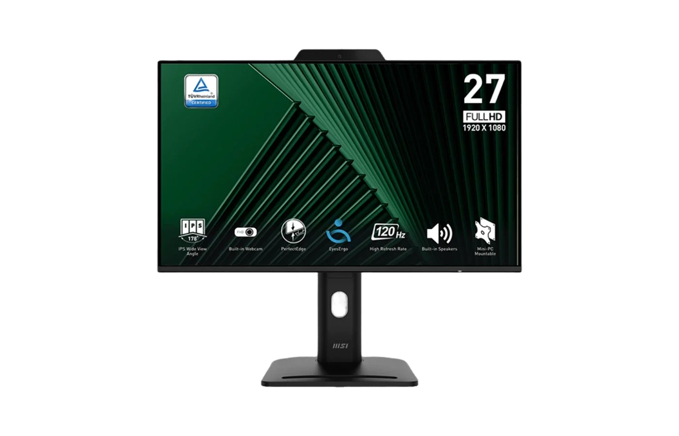 MSI PRO MP272PMG 27" FHD IPS 120Hz Business Monitor with FHD Webcam & Mic