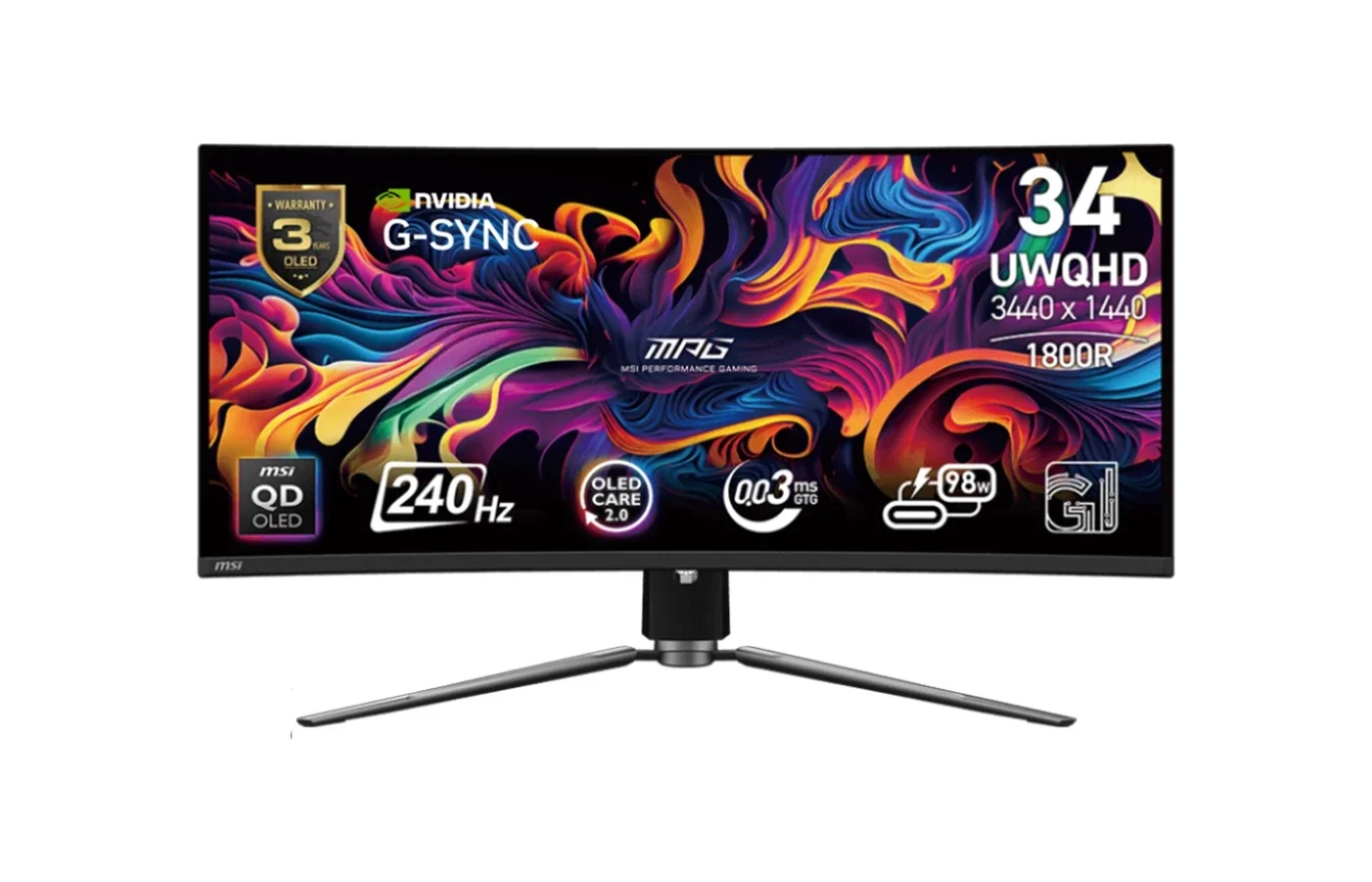 MSI MPG 341CQPX 34" QD-OLED 240Hz Ultrawide Monitor
