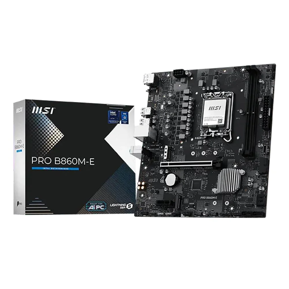 MSI PRO B860M-E Motherboard – Intel B860, DDR5, PCIe 5.0, 5G LAN (mATX)