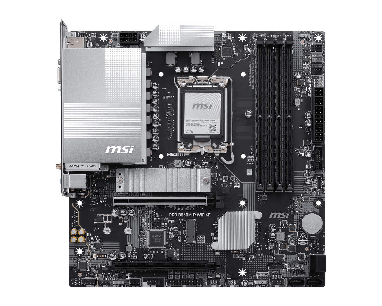 MSI PRO B860M-P WIFI6E Motherboard – Intel B860, DDR5, Wi-Fi 6E, 2.5G LAN