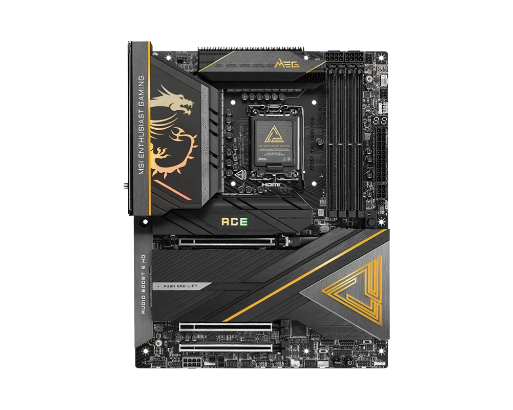 MSI MEG Z890 ACE Motherboard – Intel Z890, Dual Thunderbolt 4, 10G LAN, Wi-Fi 7, 5× M.2