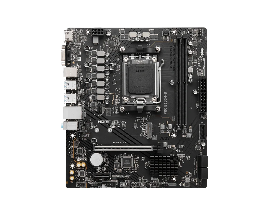 MSI PRO B650M-B Motherboard – AMD B650, AM5, DDR5, 2.5G LAN (mATX)