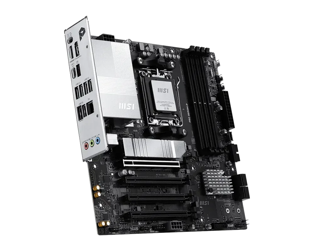 MSI PRO B850M-P Motherboard – AMD B850, AM5, DDR5, PCIe 5.0, 5G LAN (mATX)