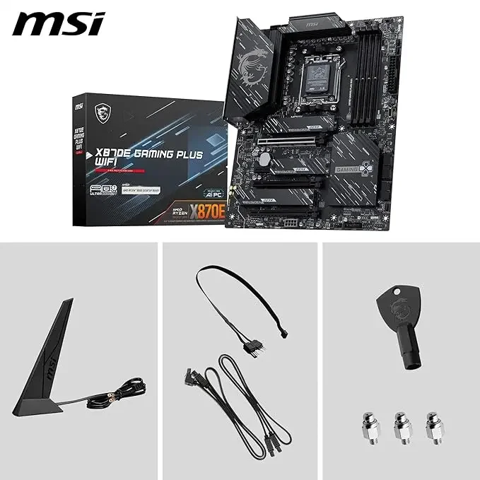 MSI X870E Gaming Plus WiFi Motherboard – AMD X870E, Wi-Fi 7, USB4, 5G LAN