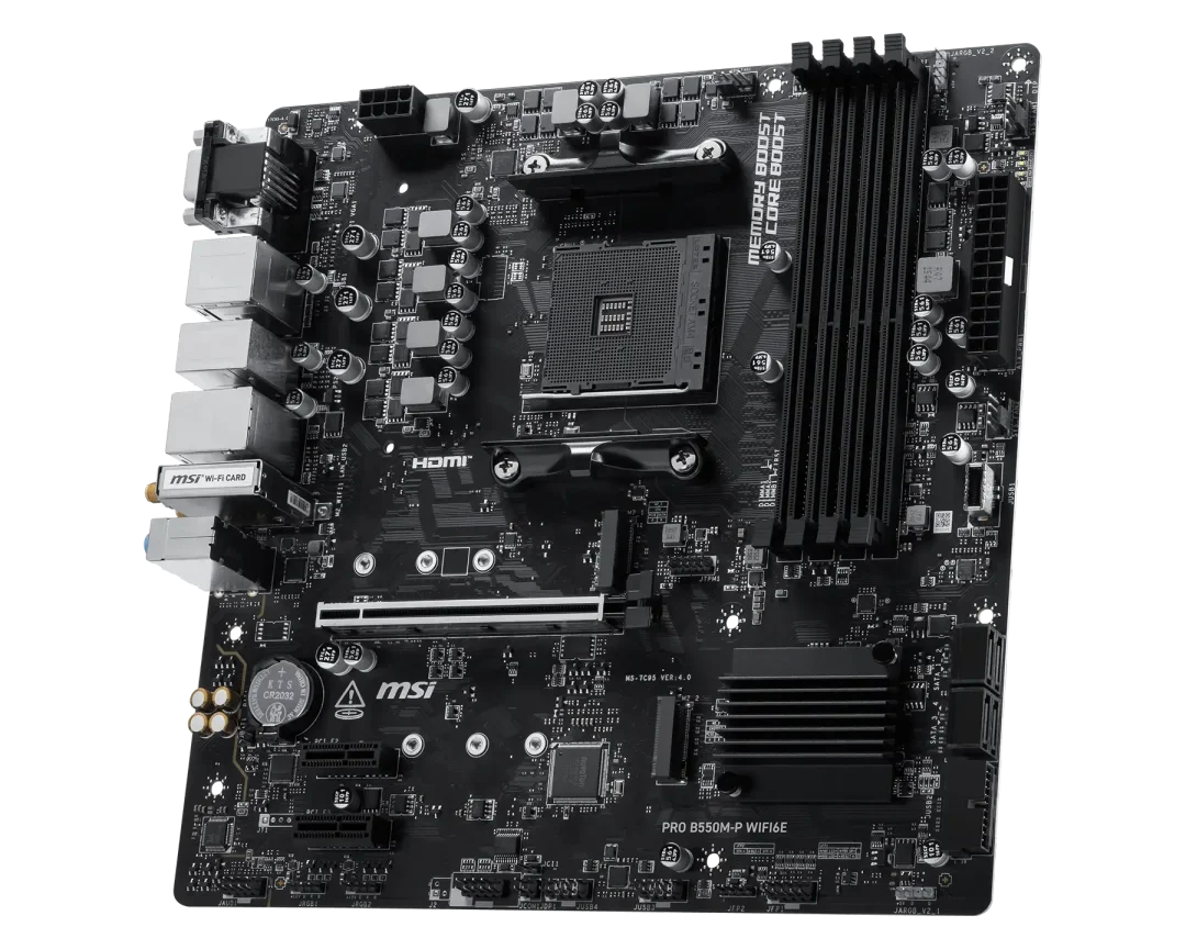 MSI PRO B550M-P WiFi 6E Motherboard – AMD B550, AM4, DDR4, Dual M.2