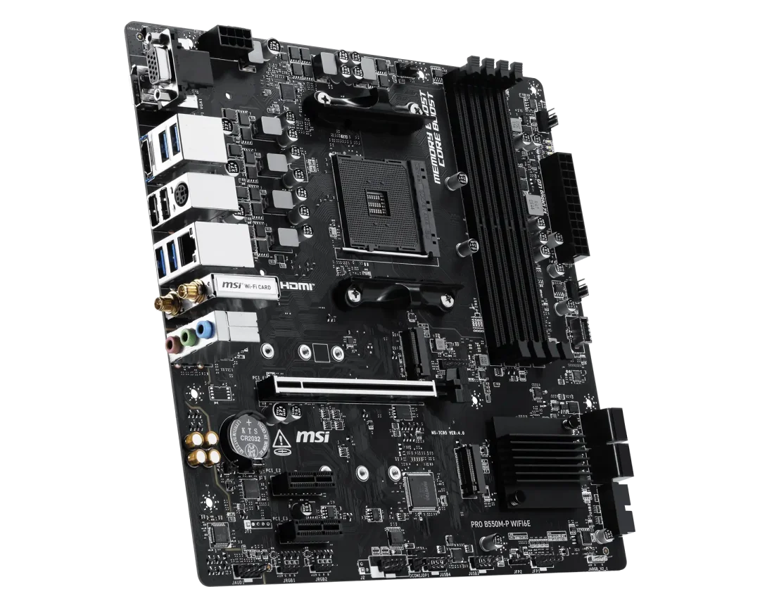 MSI PRO B550M-P WiFi 6E Motherboard – AMD B550, AM4, DDR4, Dual M.2