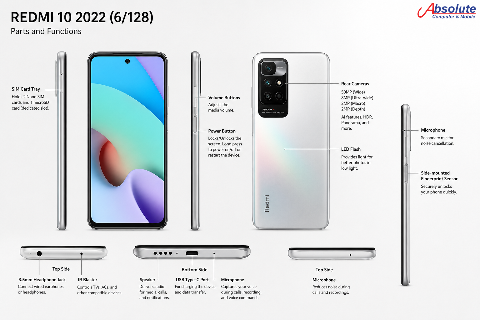 Redmi 10 Prime 2022 (6GB RAM + 128GB Storage)