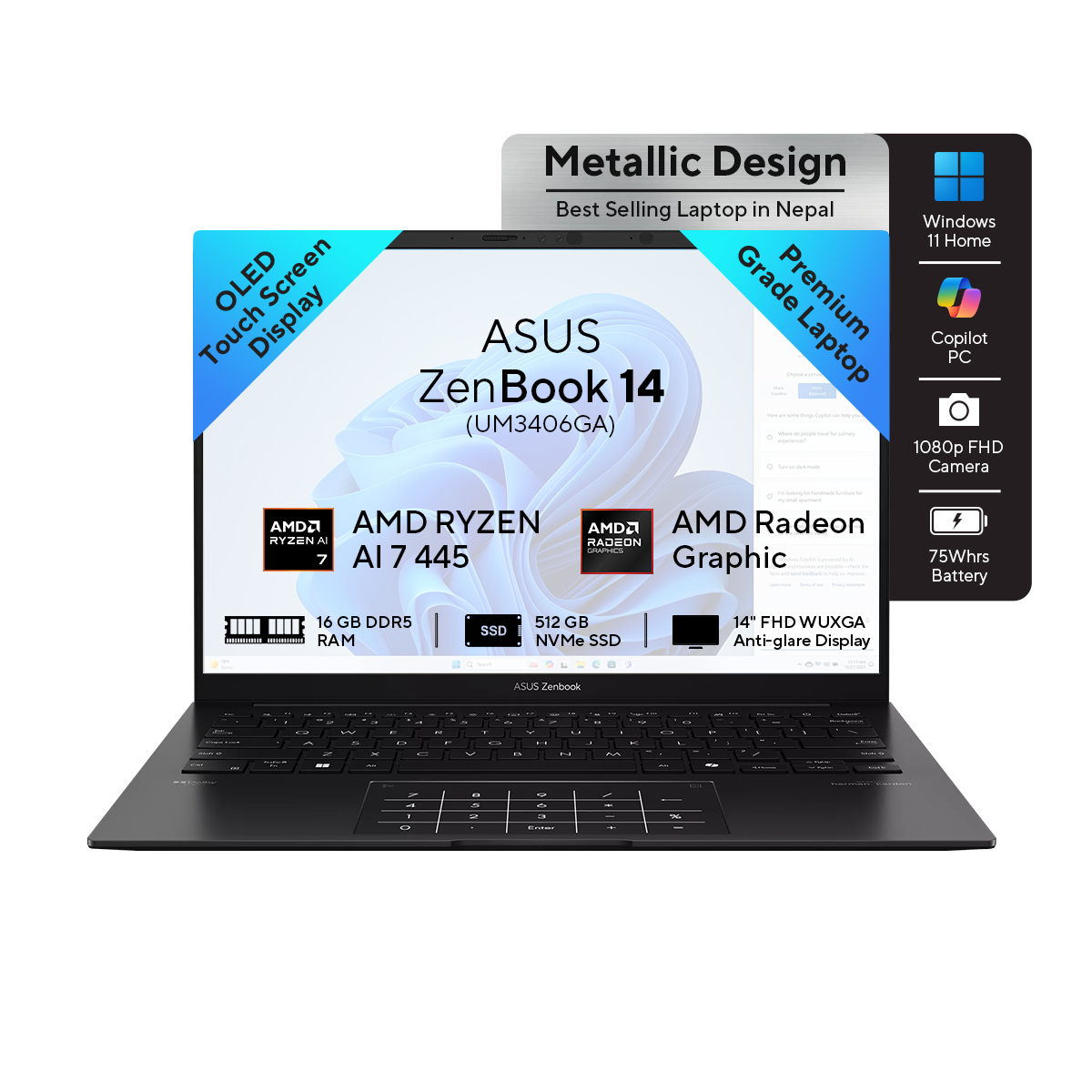 ASUS ZEN BOOK 14-inch touchscreen OLED